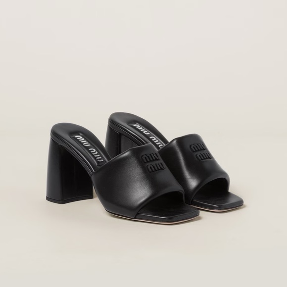 Miu Miu Shoes - Miu Miu Padded Leather Sandals Heels